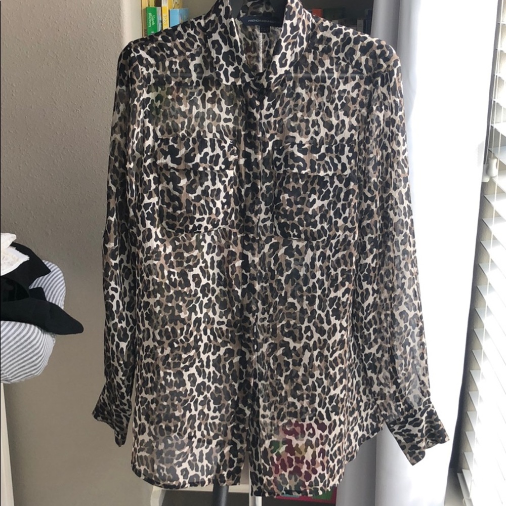 New French Connection Leopard Print Button Down B… - image 1